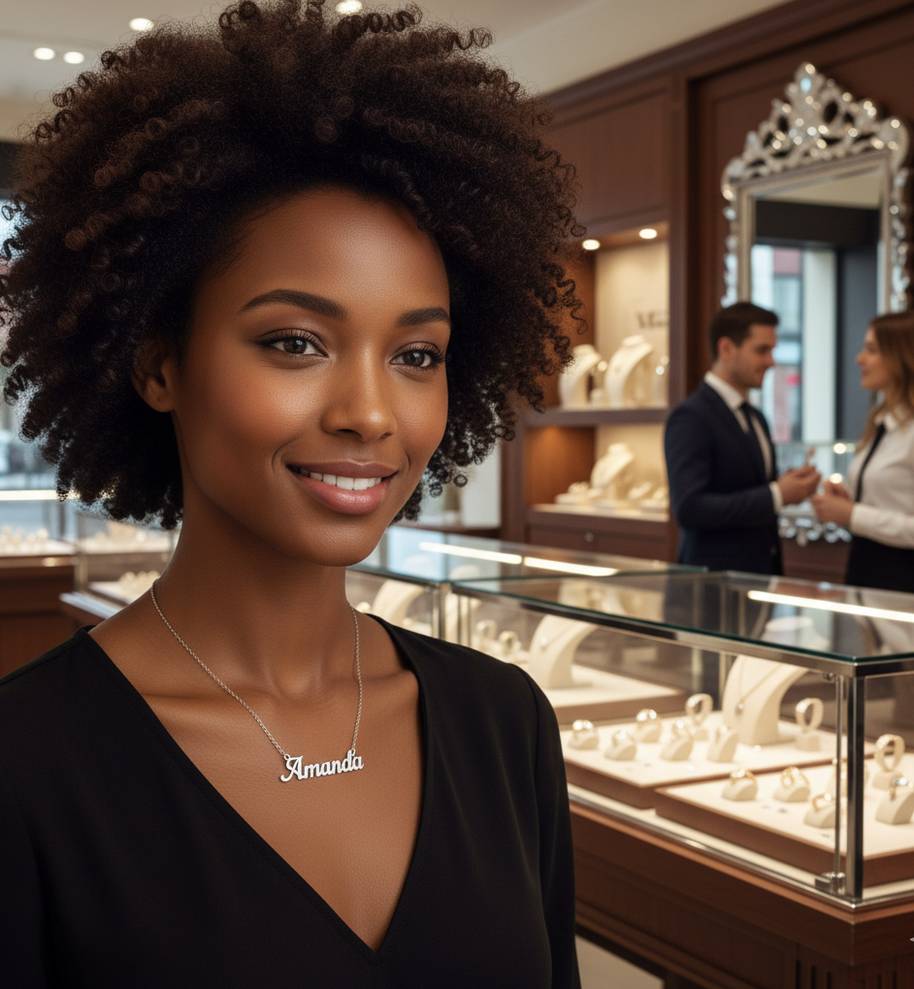 Serene Classic Nameplate Necklace Custom Name Personalized