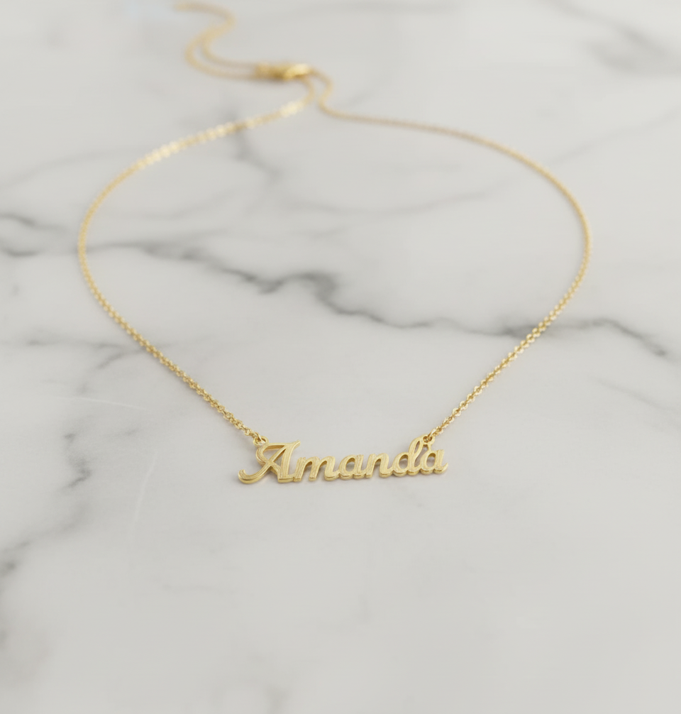 Serene Classic Nameplate Necklace Custom Name Personalized