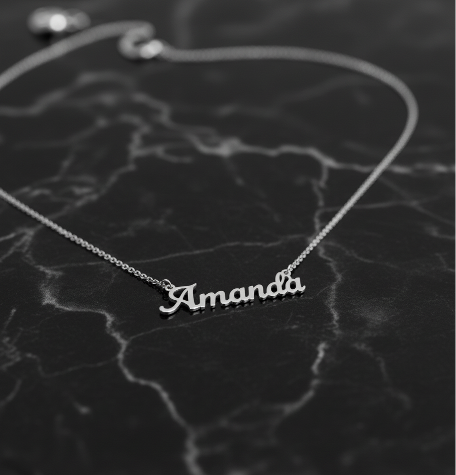 Serene Classic Nameplate Necklace Custom Name Personalized