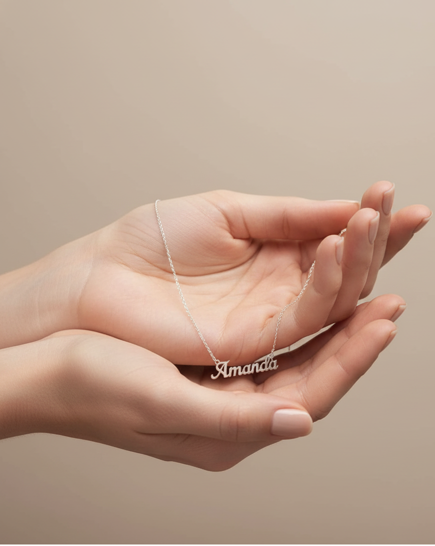 Serene Classic Nameplate Necklace Custom Name Personalized