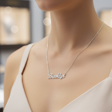 Dome Serene Nameplate Necklace Custom Name Personalized