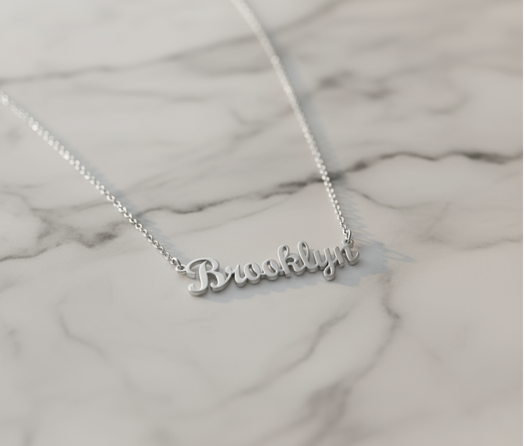 Dome Serene Nameplate Necklace Custom Name Personalized