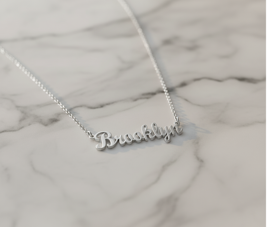 Dome Serene Nameplate Necklace Custom Name Personalized