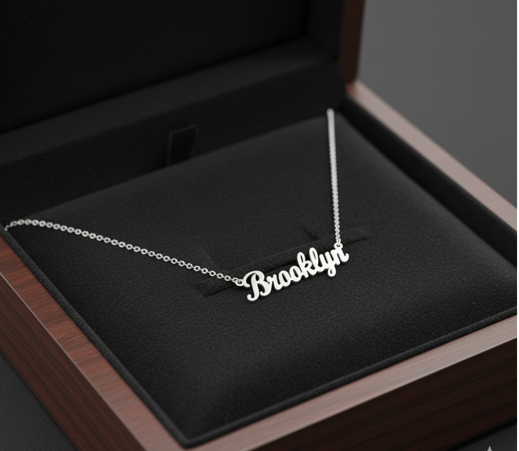 Dome Serene Nameplate Necklace Custom Name Personalized