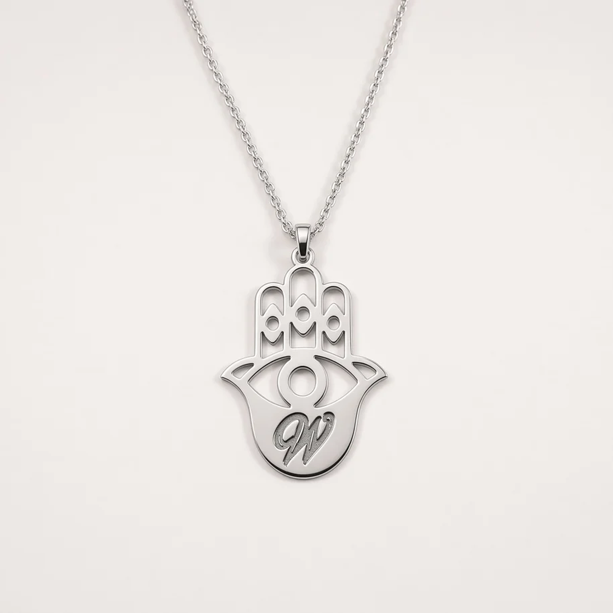 Hamsa Personalized Necklace - Initial Pendant