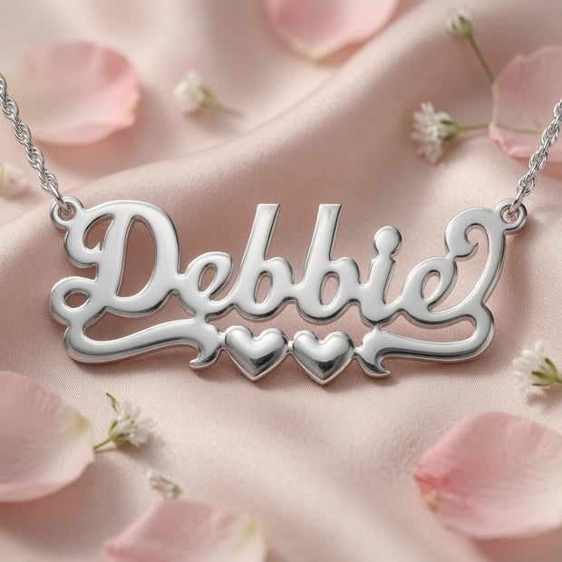 Hand Cut Name Necklace, Solid Sterling Silver | USA Made