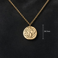 Pierced Circle Monogram Pendant Necklace