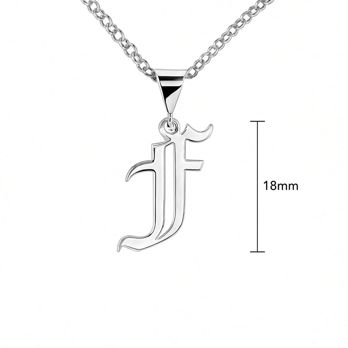 Gothic Script Initial Necklace | Sterling Silver | Lifetime Guarantee