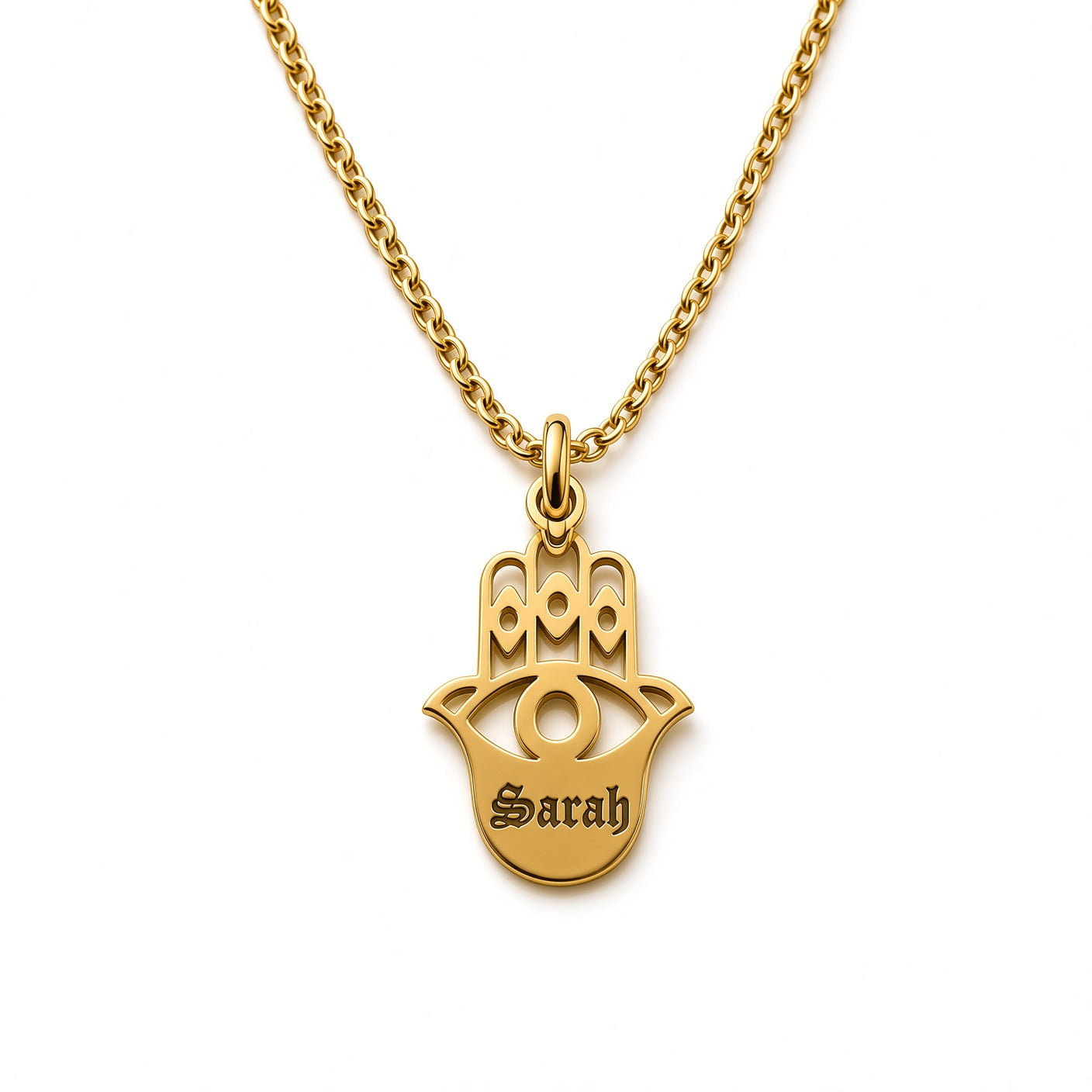 Hamsa Personalized Necklace | Name or Initial | Sterling Silver or Gold Plated Sterling Silver