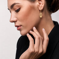 Hamsa Personalized Initial Earrings