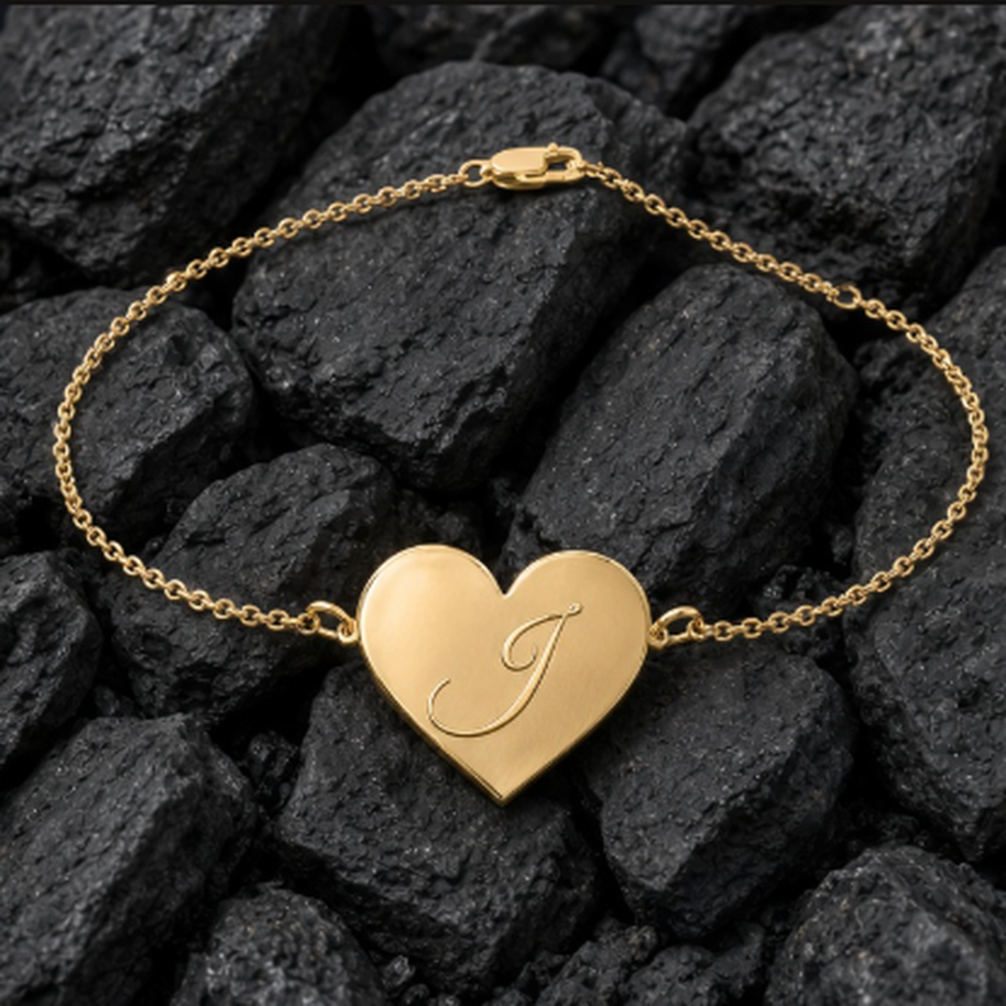 Heart Initial Anklet