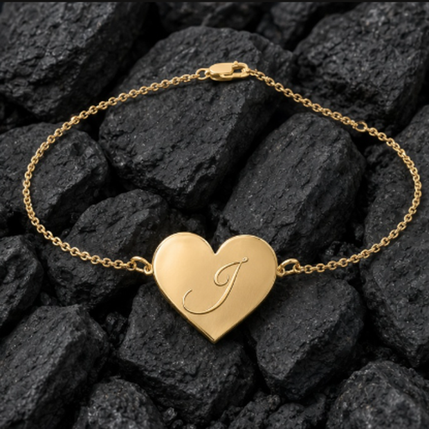 Heart Initial Anklet