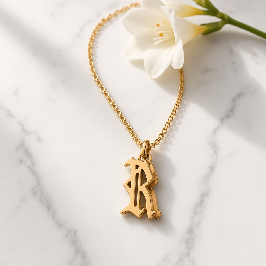 Double Personalized 3-D Initial Pendant