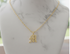 Old English Initial Necklace in Sterling Silver or Gold Plated Sterling Silver - Personalized Initial