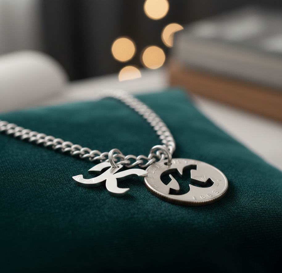Liberty Letters- Initials Necklace - Minted from U.S. Quarters - Personalized Initial
