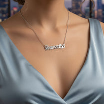 Classic Old English  Gothic Nameplate Necklace