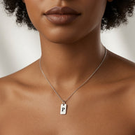 Tab Initial Necklace Personalized Pendant