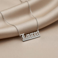 Custom Old English Name Necklace, Sterling Silver | USA Made