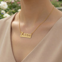 Custom Old English Name Necklace, Sterling Silver | USA Made