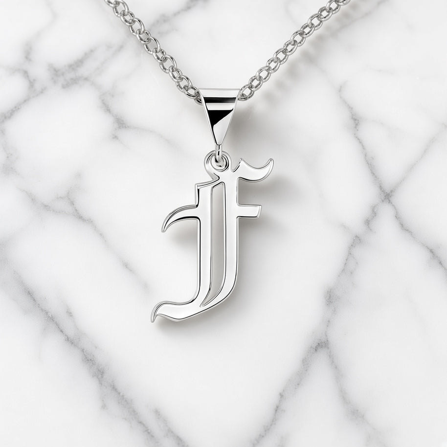 GOTHIC HERO – HEAVYWEIGHT OLD ENGLISH INITIAL NECKLACE