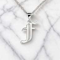 GOTHIC HERO – HEAVYWEIGHT OLD ENGLISH INITIAL NECKLACE