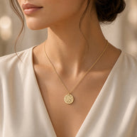 Pierced Circle Monogram Pendant Necklace