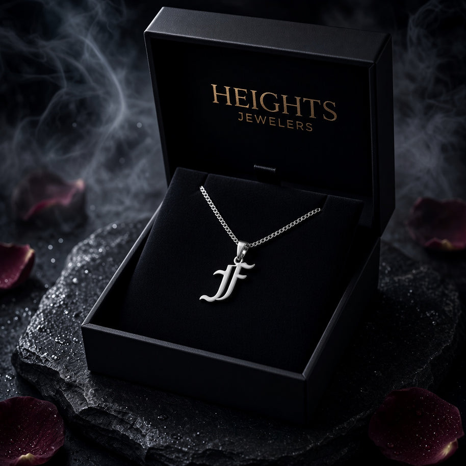 GOTHIC HERO – HEAVYWEIGHT OLD ENGLISH INITIAL NECKLACE