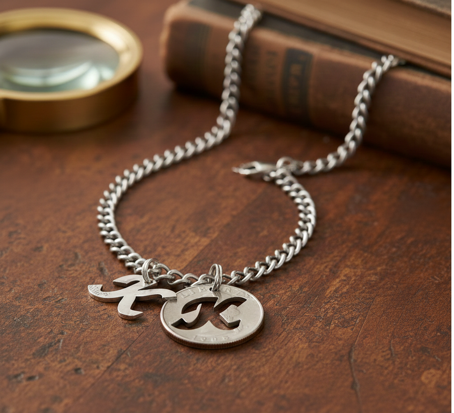 Liberty Letters- Initials Necklace - Minted from U.S. Quarters - Personalized Initial