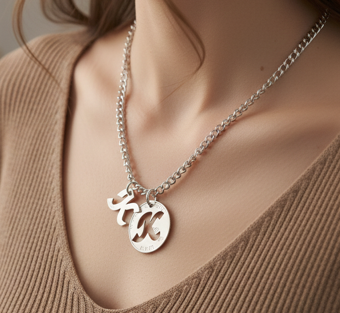 Liberty Letters- Initials Necklace - Minted from U.S. Quarters - Personalized Initial