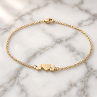 Mini Two Initial Heart Anklet