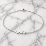 Mini Two Initial Heart Anklet