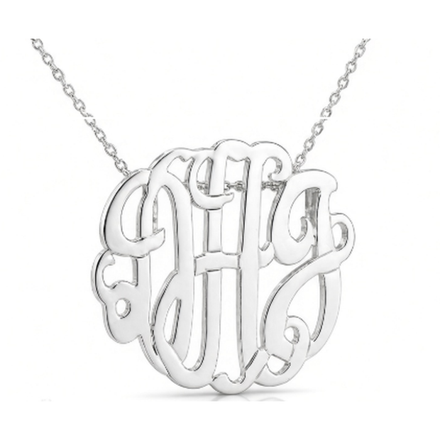 Sterling Silver Monogram Necklace with Sliding Chain