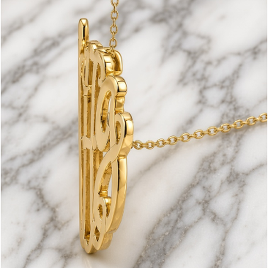 Sterling Silver Monogram Necklace with Sliding Chain