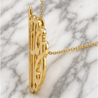 Sterling Silver Monogram Necklace with Sliding Chain