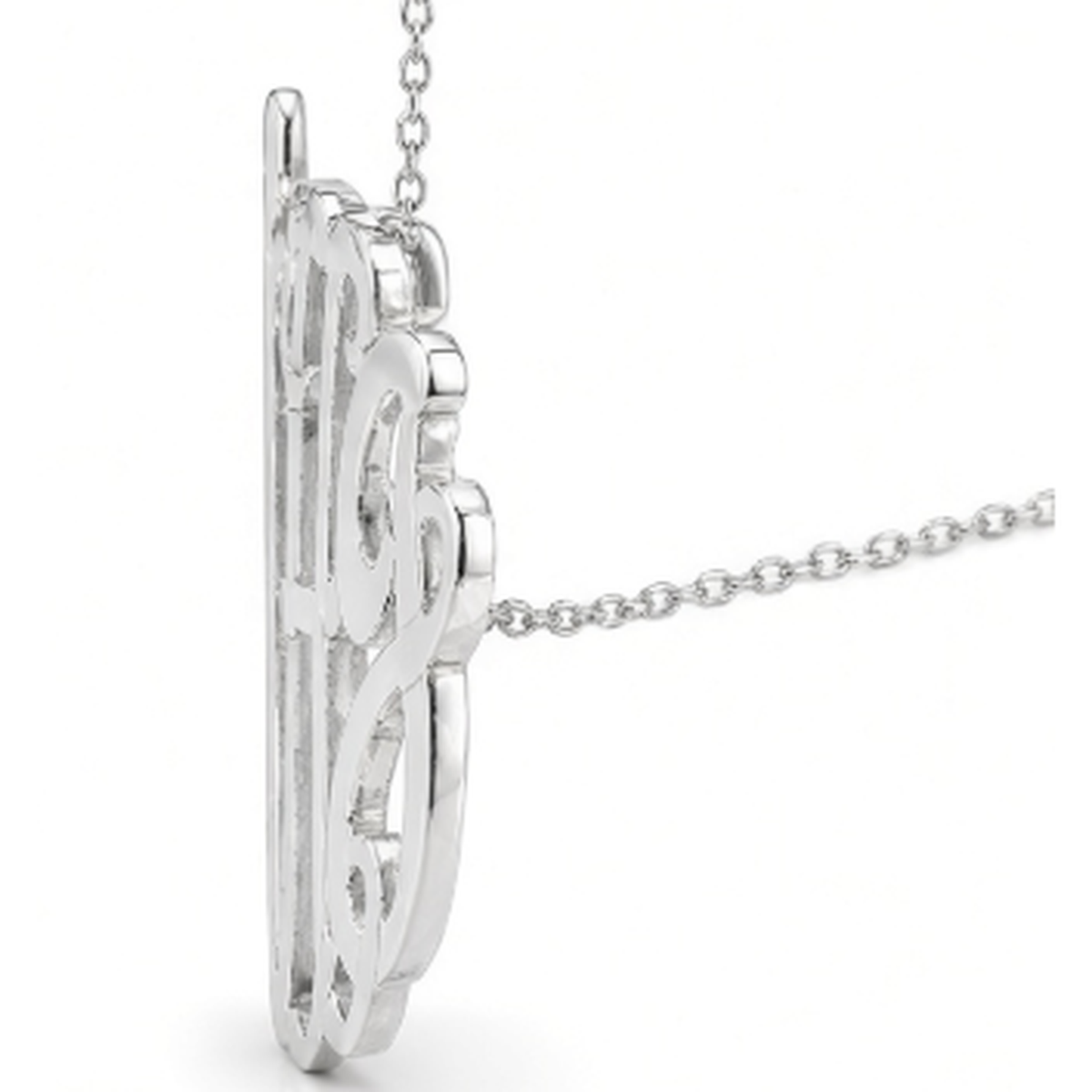 Sterling Silver Monogram Necklace with Sliding Chain