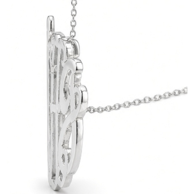 Sterling Silver Monogram Necklace with Sliding Chain