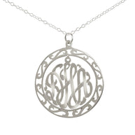 Chandelier Filigree Monogram Necklace - silver