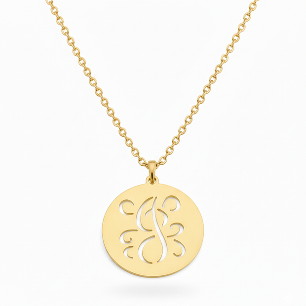 Personalized Initial Necklace in Sterling Silver or Gold Plated Sterling Silver