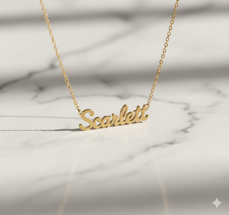 Dome Serene Nameplate Necklace Custom Name Personalized