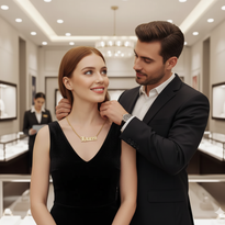 Old English Double Nameplate Necklace Custom Name Personalized