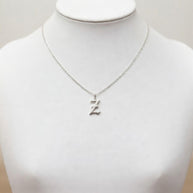Heights Jewelers Personalized 1 In. Gothic Script Initial Necklace Sterling Silver ($75.65 at checkout)