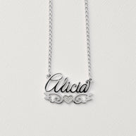Personalized Angel Wings Name Necklace with Beaded Heart