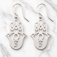 Hamsa Personalized Initial Earrings