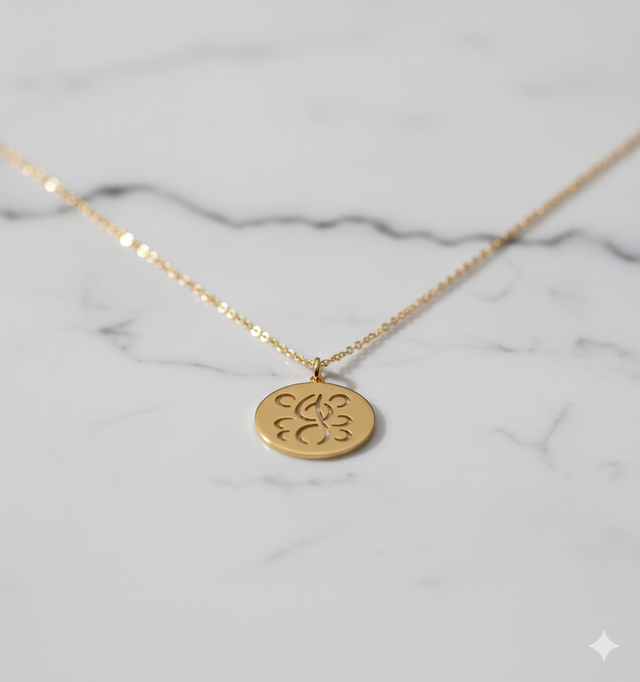 Personalized Initial Necklace in Sterling Silver or Gold Plated Sterling Silver