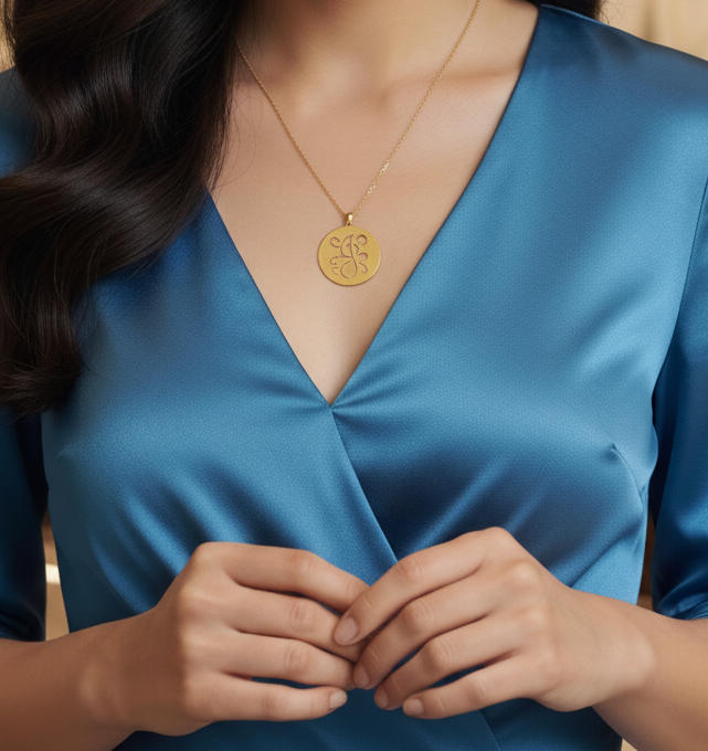 Personalized Initial Necklace in Sterling Silver or Gold Plated Sterling Silver