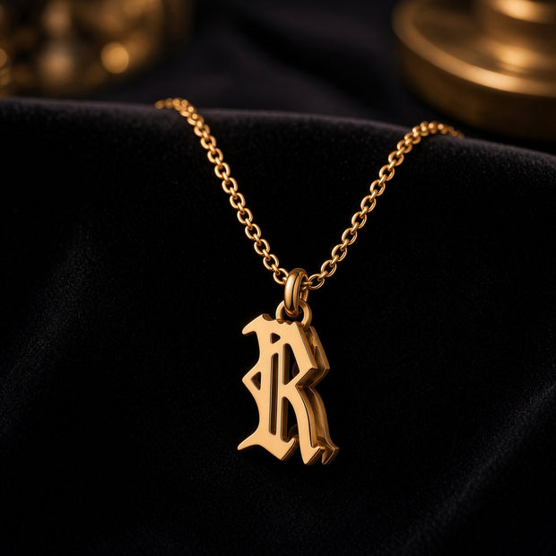 Double Personalized Initial Pendant - Gold Plated Sterling Silver