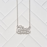 Personalized Angel Wings Name Necklace with Beaded Heart