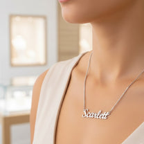 Dome Serene Nameplate Necklace Custom Name Personalized