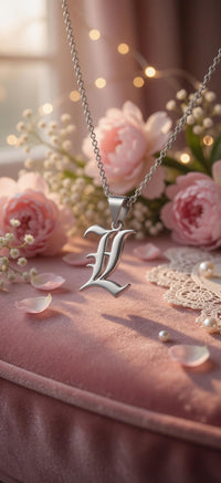 Old English Initial Necklace