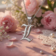 Heights Jewelers Personalized 1 In. Gothic Script Initial Necklace Sterling Silver ($75.65 at checkout)